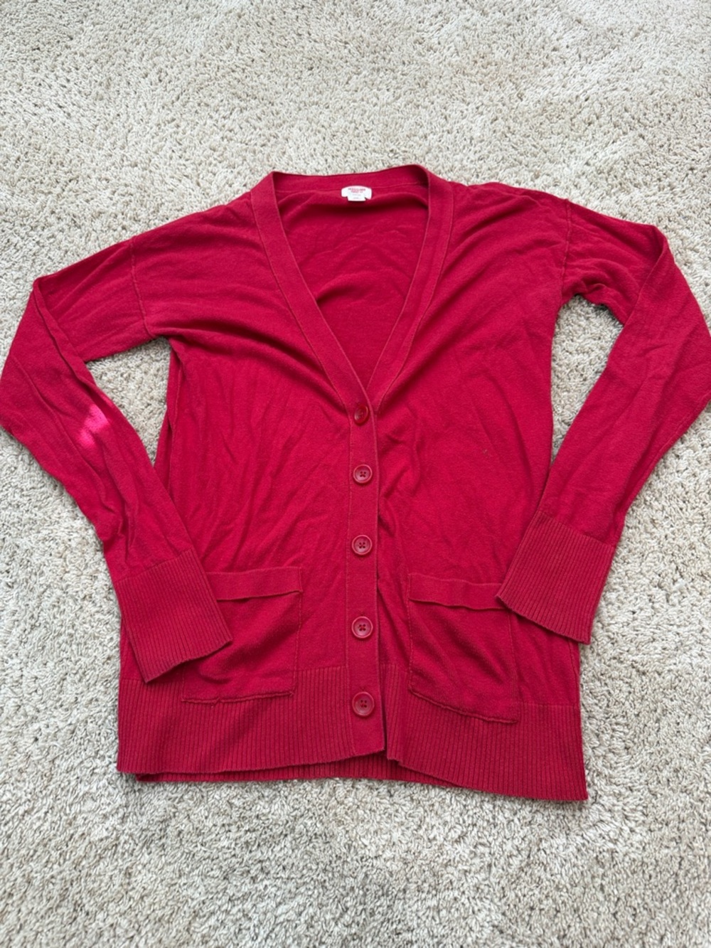 Mossimo Supply Co. Women's Deep Red V-Neck Button Cardigan